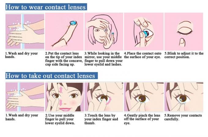 UV 원근법 보이지 않는 콘택트 렌즈, 후부 표시되어 있는 카드를 위한 눈 속임 콘택트 렌즈