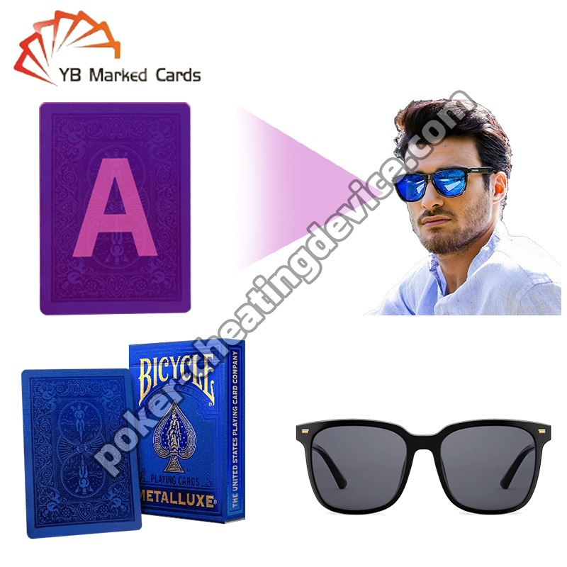 자전거 비밀 표시 된 포커 카드 황금 시리즈 사피어 파란색 포커 선글라스