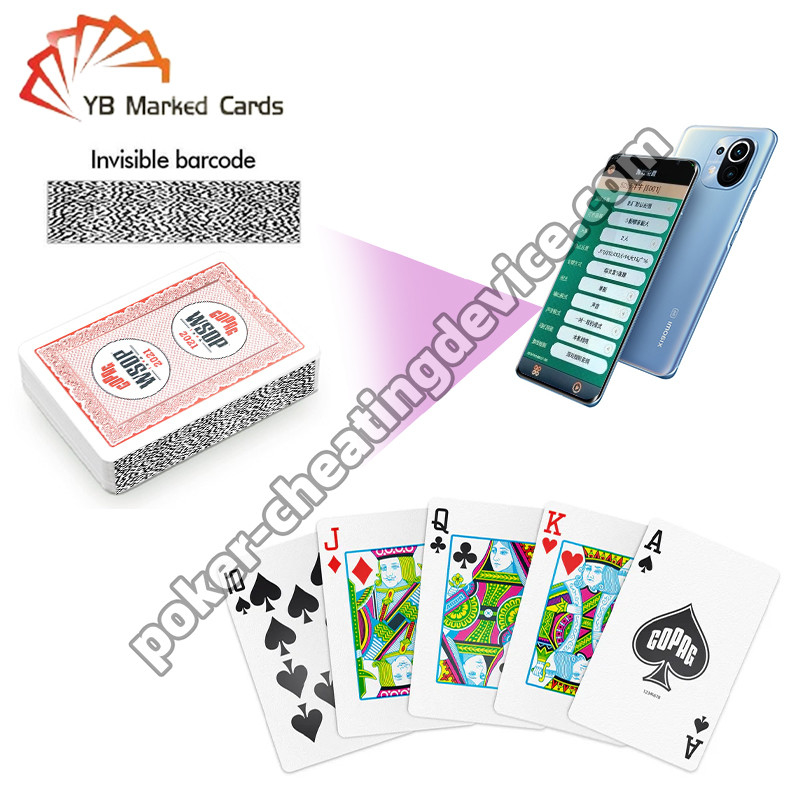 코파그 2021 WSOP 100% 플라스틱 자외선 바코드 표시 플레이 카드 단일 데크 빨간색