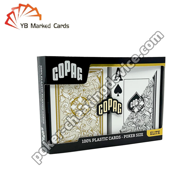 Copag Legacy 바코드 마킹 포커 카드 점보 인덱스 블랙/골드 더블 덱 세트