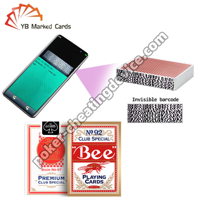 Bee Marking Barcode 카드 엔터테인먼트 텍사스 홀드엠 와이드 카드 내구성 적색