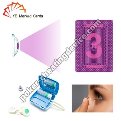 표기 된 포커 카드 카드 를 통해 볼 수 있는 콘택트 렌즈